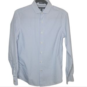 Banana Republic Men's Light Blue Checkered Gingham Dress Shirt Size XS